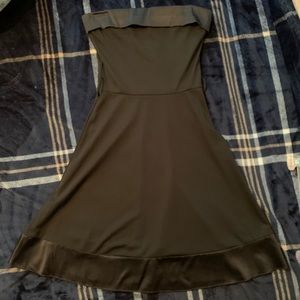 Black strapless semiformal dress